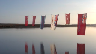 Flags over Kaituna river